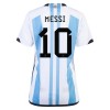 Camiseta de fútbol Argentina 3 Star MESSI 10 Mujer Copa Mundo 2022
